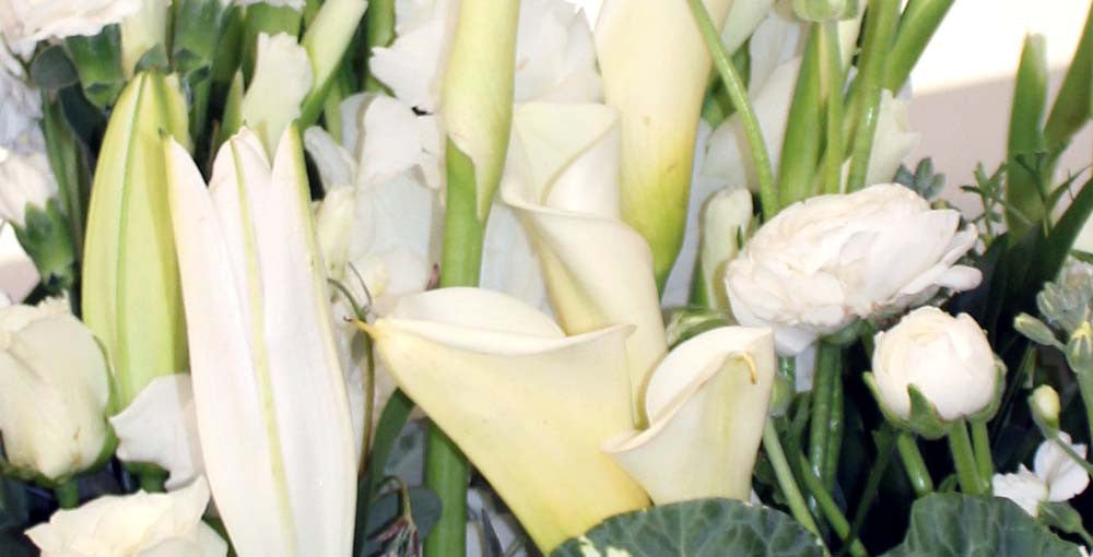 Deepest Sympathy Flower Arrangement | White Roses & Calla Lilies by Lia ...