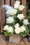 Dozen White Roses Arranged - Lia's Floral Designs