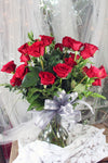 Two Dozen Red Roses in Vase - Lia's Floral Designs